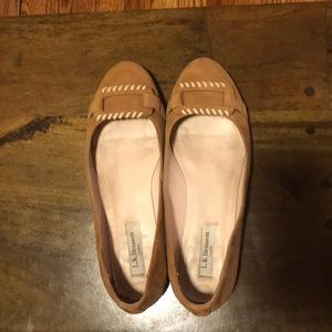 LK Bennett camel suede flats size 8